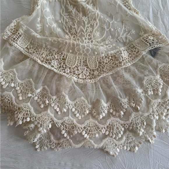 Free People Cream Lace Tank Top - Picture 5 of 8